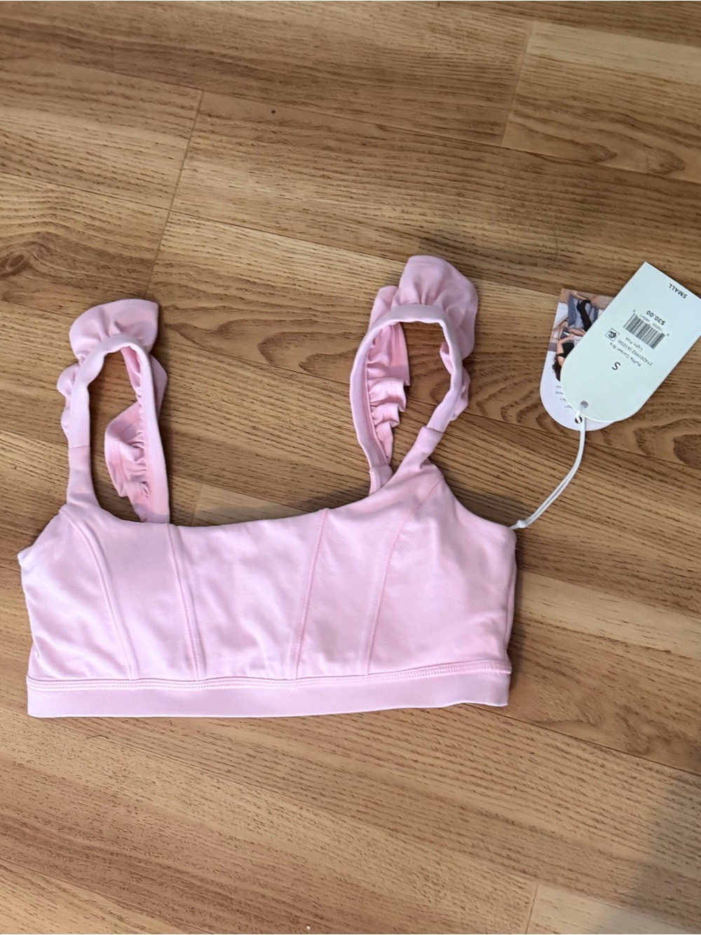 Blogilates Ruffle corset bra new with tags pink